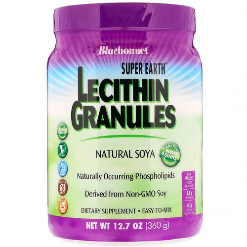 Bluebonnet Nutrition, Super Earth, Lecithin Granules, 12.7 oz (360 g) فوائد