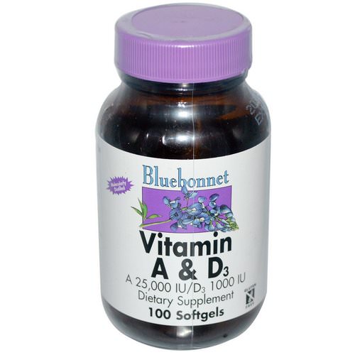 Bluebonnet Nutrition, Vitamin A & D3, 100 Softgels فوائد
