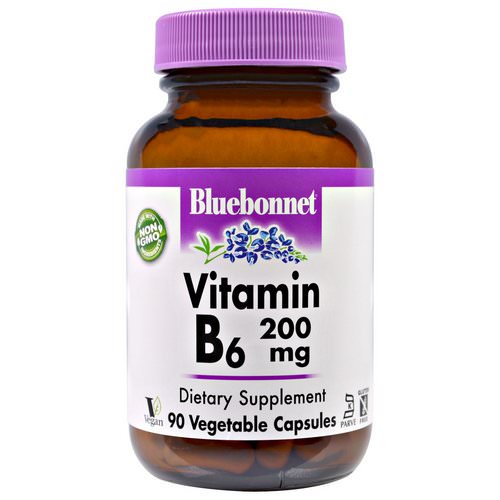 Bluebonnet Nutrition, Vitamin B-6, 200 mg, 90 Veggie Caps فوائد