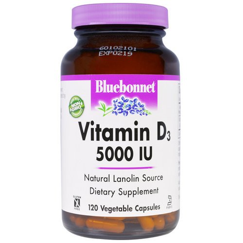 Bluebonnet Nutrition, Vitamin D3, 5000 IU, 120 Veggie Caps فوائد
