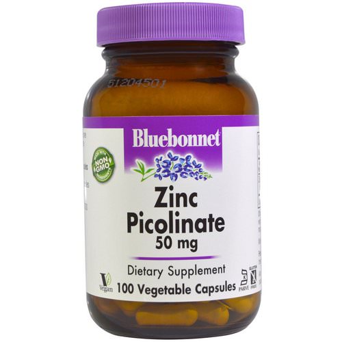 Bluebonnet Nutrition, Zinc Picolinate, 50 mg, 100 Veggie Caps فوائد