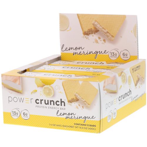 BNRG, Power Crunch Protein Energy Bar, Lemon Meringue, 12 Bars, 1.4 oz (40 g) Each فوائد