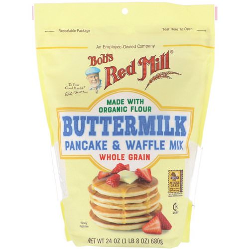 Bob's Red Mill, Buttermilk Pancake & Waffle Mix, Whole Grain, 24 oz (680 g) فوائد