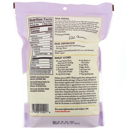 Bob's Red Mill, Buttermilk Powder, Sweet Cream, 22 oz (624 g):مسح,ق الحليب, المشر,بات