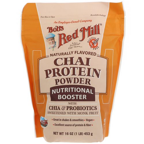 Bob's Red Mill, Chai Protein Powder, Nutritional Booster with Chia & Probiotics, 16 oz (453 g) فوائد