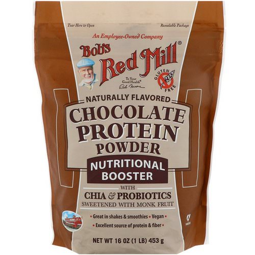 Bob's Red Mill, Chocolate Protein Powder, Nutritional Booster with Chia & Probiotics, 16 oz (453 g) فوائد