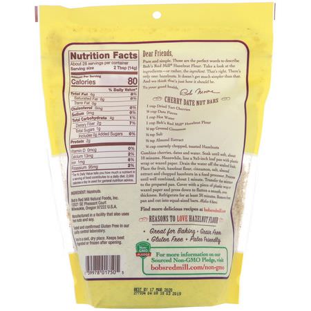 Bob's Red Mill, Finely Ground Hazelnut Flour, Gluten Free, 14 oz (396 g):خلطات, طحين