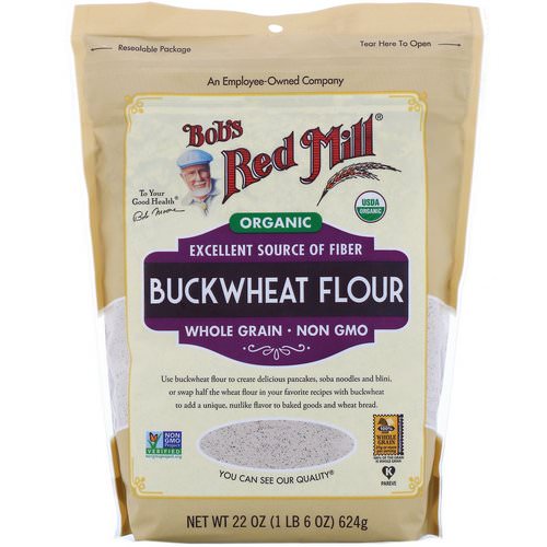 Bob's Red Mill, Organic Buckwheat Flour, Whole Grain, 22 oz (624 g) فوائد