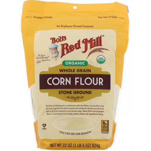 Bob's Red Mill, Organic Corn Flour, Whole Grain, 22 oz (624 g) فوائد