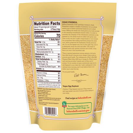 Bob's Red Mill, Organic Golden Flaxseed Meal, 2 lbs (907 g):مكملات بذ,ر الكتان, Omegas EPA DHA