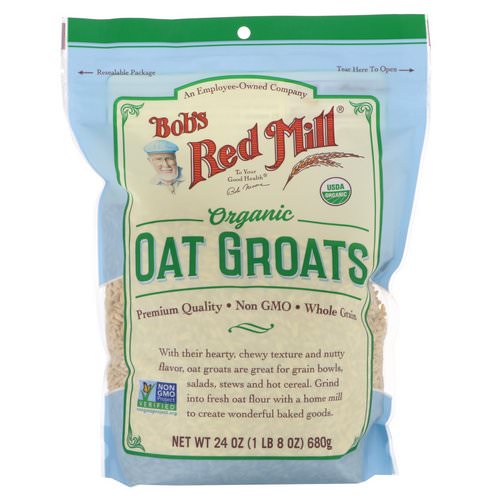 Bob's Red Mill, Organic Oat Groats, Whole Grain, 24 oz (680 g) فوائد