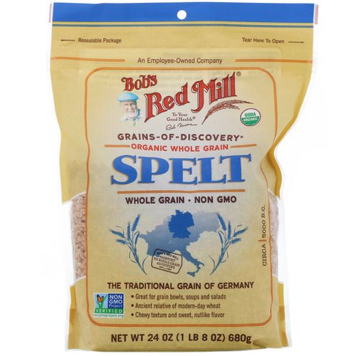 Bob's Red Mill, Organic Spelt, Whole Grain, 24 oz (680 g) فوائد