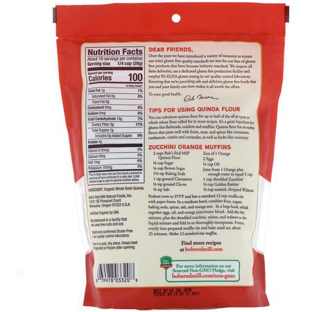 Bob's Red Mill, Organic, Whole Grain Quinoa Flour, 18 oz (510 g):خلطات, طحين