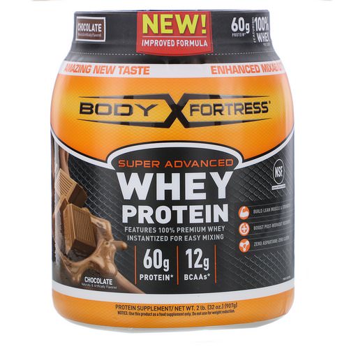 Body Fortress, Super Advanced Whey Protein, Chocolate, 2 lb (907 g) فوائد