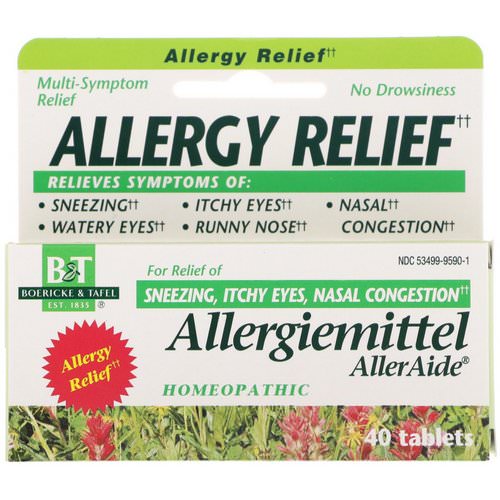 Boericke & Tafel, Allergy Relief, Allergiemittel AllerAide, 40 Tablets فوائد