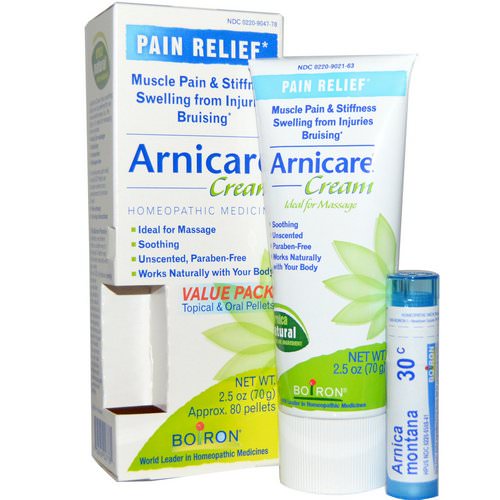 Boiron, Arnicare Cream, Pain Relief, 2.5 oz (70 g), Appr. 80 Pellets فوائد