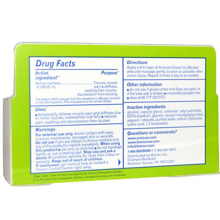 Boiron, Arnicare Cream, Pain Relief, Unscented, 2.5 oz (70 g):Arnica Topicals, Arnica Montana