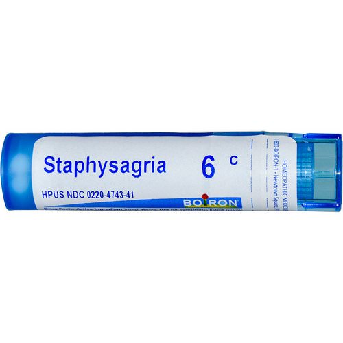 Boiron, Single Remedies, Staphysagria, 6C, Approx 80 Pellets فوائد