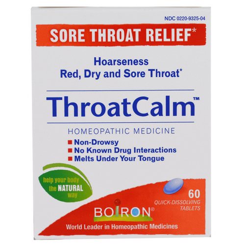 Boiron, ThroatCalm, 60 Quick Dissolving Tablets فوائد