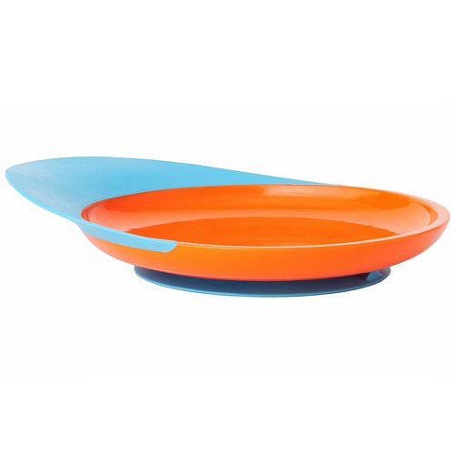 Boon, Catch Plate, Toddler Plate with Spill Catcher, 9 + Months, Orange/Blue, 1 Plate فوائد