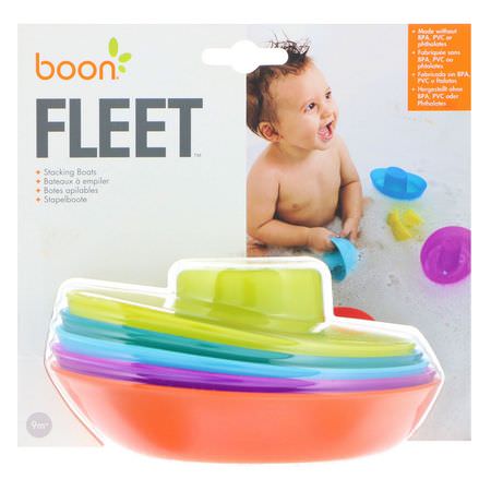 Boon, Fleet, Stacking Boats, 9+ Months:حمام Toys, ألعاب الأطفال