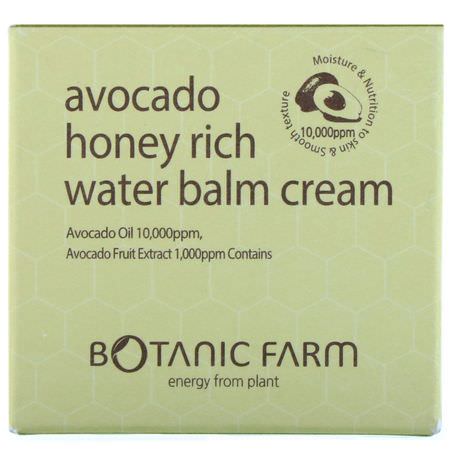 Botanic Farm, Avocado Honey Rich Water Balm Cream, 50 ml:مرطبات K-جمال, الكريمات
