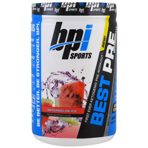 BPI Sports, Best Pre Workout, Beta-Hydroxybutyrate Ketone & Energy Formula, Watermelon Ice, 11.11 oz (315 g) فوائد