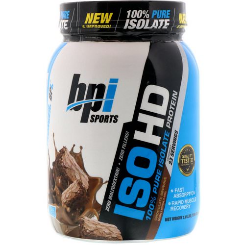 BPI Sports, ISO HD, 100% Pure Isolate Protein, Chocolate Brownie, 1.6 lbs (736 g) فوائد