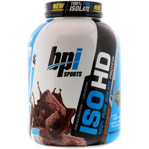 BPI Sports, ISO HD, 100% Pure Isolate Protein, Chocolate Brownie, 4.9 lbs (2,208 g) فوائد