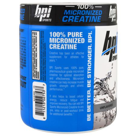 BPI Sports Creatine Monohydrate Micronized Creatine - Micronized Creatine Monohydrate, Creatine, Muscle Builders