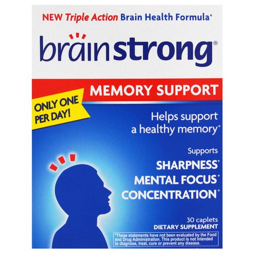 BrainStrong, Memory Support, 30 Caplets فوائد