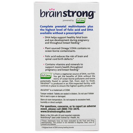 BrainStrong Prenatal Multivitamins - الفيتامينات المتعددة قبل ال,لادة, صحة المرأة, المكملات الغذائية