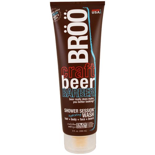 BRoo, Crafted Beer Barber, Shower Session Hydrating Wash, Fresh Scent, 9 fl oz (266 ml) فوائد