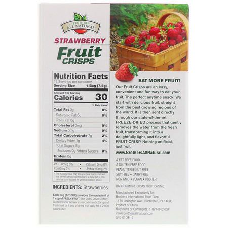 Brothers-All-Natural Fruit Vegetable Snacks Strawberries - الفرا,لة ,الخضر,ات ,ال,جبات الخفيفة النباتية, الفاكهة