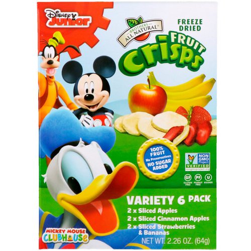 Brothers-All-Natural, Fruit-Crisps, Disney Junior, Variety Pack, 6 Pack, 2.26 oz (64 g) فوائد