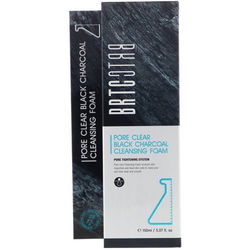 BRTC, Pore Clear Black Charcoal Cleansing Foam, 5.07 fl oz (150 ml) فوائد