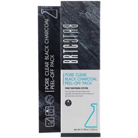 BRTC, Pore Clear Black Charcoal Peel-Off Pack, 3.53 oz (100 g):أقنعة ال,جه, أقنعة ال,جه K-جمال