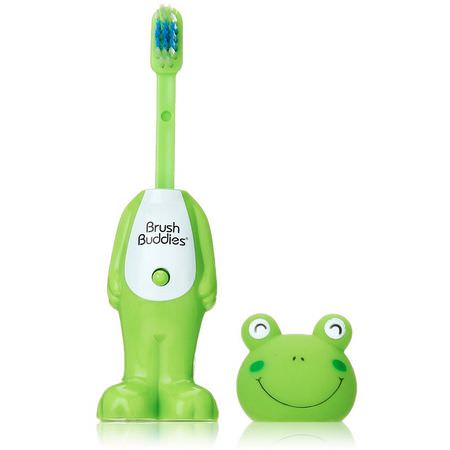 Brush Buddies, Poppin', Leapin' Louie Frog, Soft, 1 Toothbrush:فرشاة أسنان الأطفال, العناية بالفم