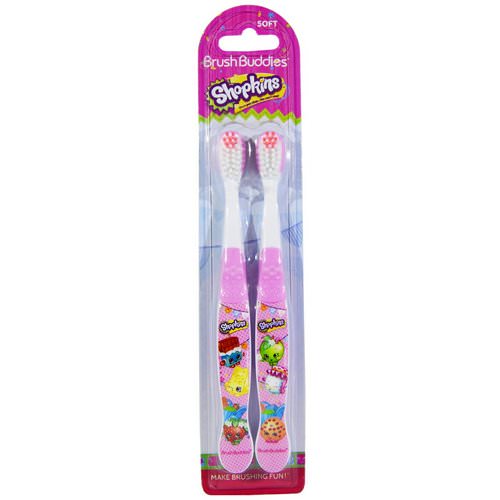 Brush Buddies, Shopkins Toothbrushes, Soft, 2 Toothbrushes فوائد