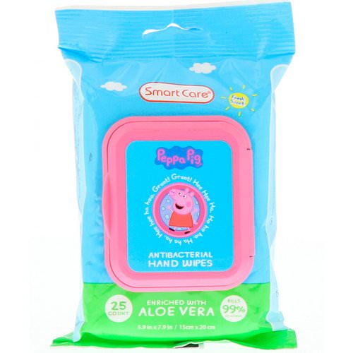 Brush Buddies, Smart Care, Peppa Pig, Antibacterial Hand Wipes, Fresh Scent, 25 Count فوائد