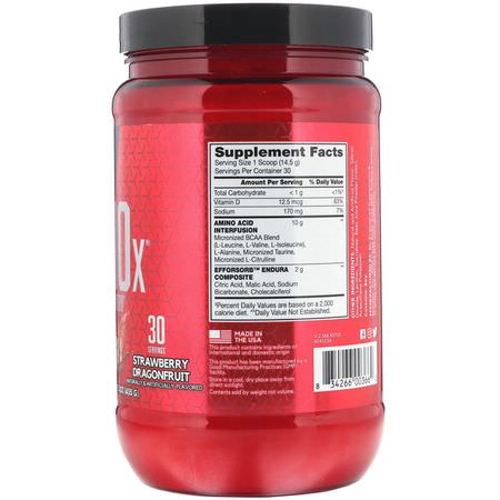 BSN, Amino-X, Endurance & Recovery, Strawberry Dragonfruit, 15.3 oz (435 g):BCAA,الأحماض الأمينية