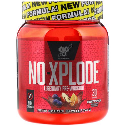 BSN, N.O.-Xplode, Legendary Pre-Workout, Fruit Punch, 1.2 lbs (546 g) فوائد
