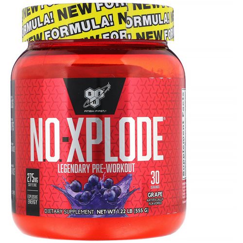 BSN, N.O.-Xplode, Legendary Pre-Workout, Grape, 1.22 lbs (555 g) فوائد