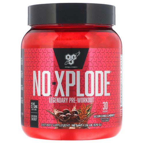 BSN, N.O.-Xplode, Legendary Pre-Workout, Scorched Cherry, 1.26 lb (570 g) فوائد