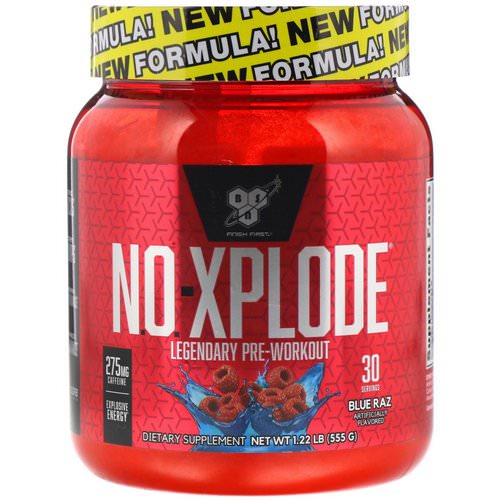 BSN, N.O.-Xplode, Legendary Pre-Workout, Blue Raz, 1.22 lbs (555 g) فوائد