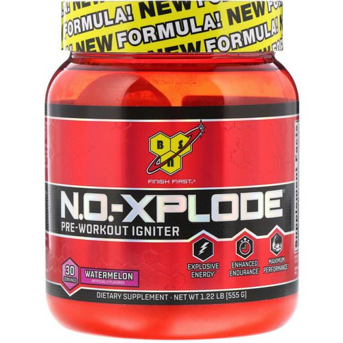 BSN, N.O.-Xplode, Pre-Workout Igniter, Watermelon, 1.22 lbs (555 g) فوائد