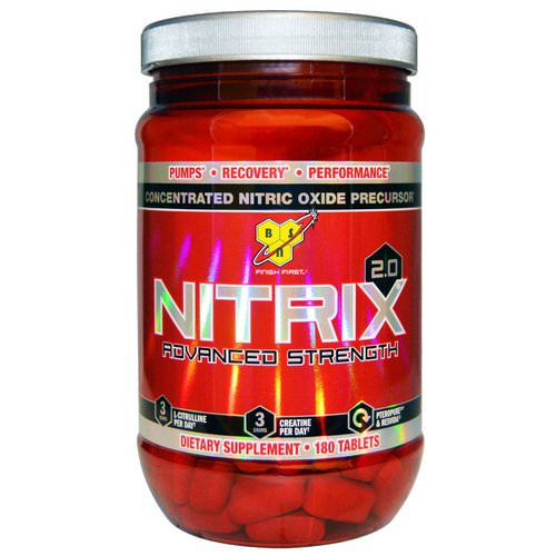 BSN, Nitrix 2.0, Concentrated Nitric Oxide Precursor, 180 Tablets فوائد