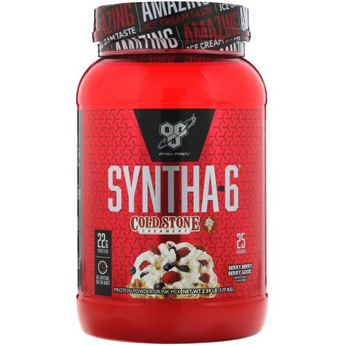 BSN, Syntha-6, Cold Stone Creamery, Berry Berry Berry Good, 2.59 lbs (1.17 kg) فوائد