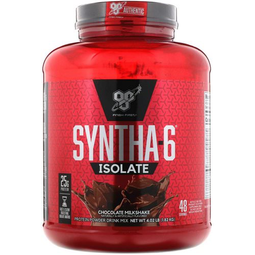 BSN, Syntha-6 Isolate, Protein Powder Drink Mix, Chocolate Milkshake, 4.02 lb (1.82 kg) فوائد
