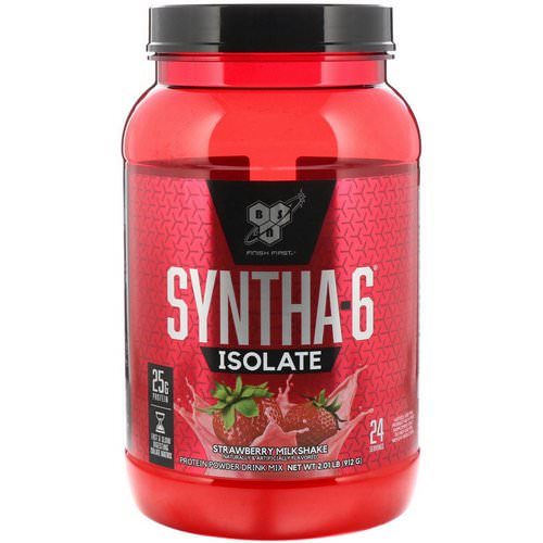 BSN, Syntha-6 Isolate, Protein Powder Drink Mix, Strawberry Milkshake, 2.01 lbs (912 g) فوائد